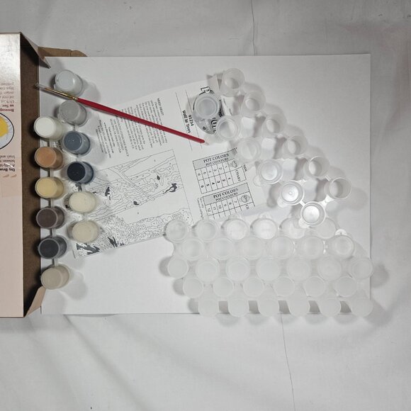 Dimensions Paint Works Wolf in Trees Paint-by-Number Set 2005 - Picture 3 of 5